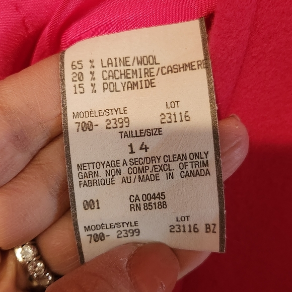 Louben Canada pink jacket blazer size 14, wool blend - Picture 3 of 7